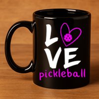 Love Pickleball 11oz C Handle Ceramic Mug