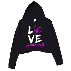 Love Pickleball Crop Fleece Hoodie