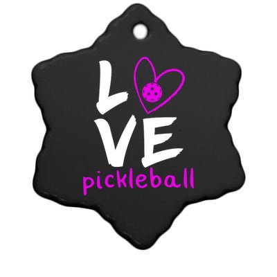 Love Pickleball Ceramic Star Ornament