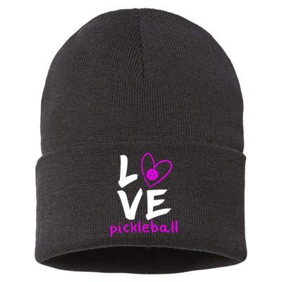 Love Pickleball Sustainable Knit Beanie