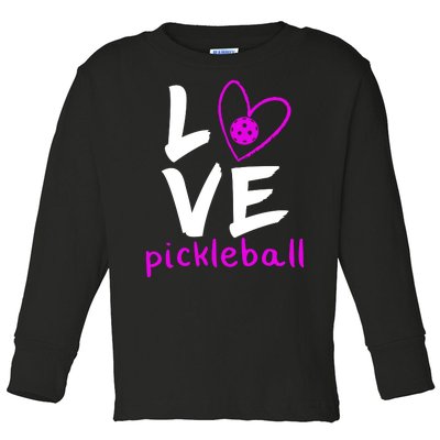 Love Pickleball Toddler Long Sleeve Shirt