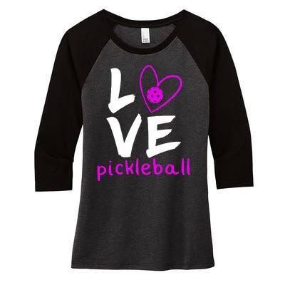 Love Pickleball Women's Tri-Blend 3/4-Sleeve Raglan Shirt