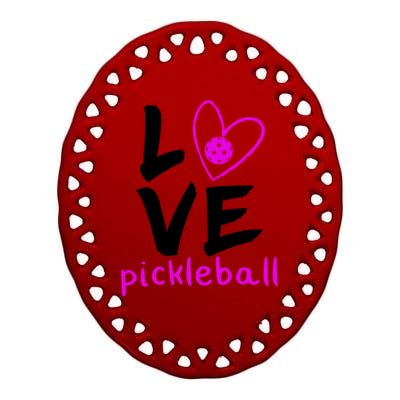 Love Pickleball Ceramic Oval Ornament