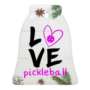 Love Pickleball Ceramic Bell Ornament