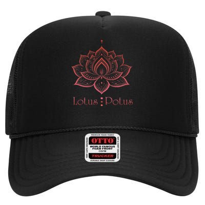 Lotus Potus Lotus For Potus High Crown Mesh Back Trucker Hat