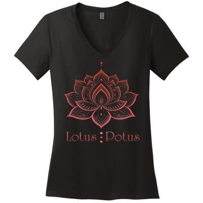 Lotus Potus Lotus For Potus Women's V-Neck T-Shirt