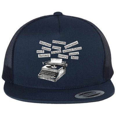 Literature Poetry Lover Gift Flat Bill Trucker Hat