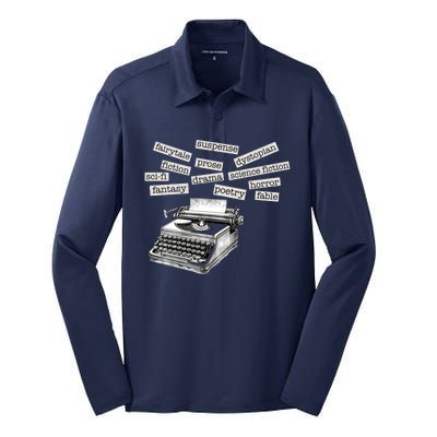 Literature Poetry Lover Gift Silk Touch Performance Long Sleeve Polo