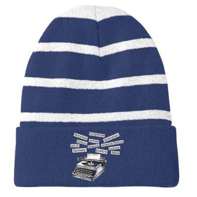 Literature Poetry Lover Gift Striped Beanie with Solid Band