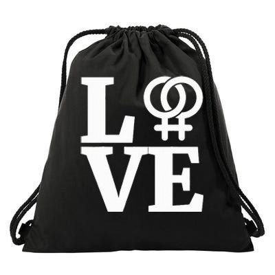 Lesbian Pride Love Gay Lesbian Symbol Drawstring Bag