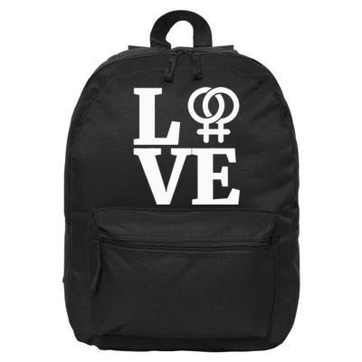 Lesbian Pride Love Gay Lesbian Symbol 16 in Basic Backpack