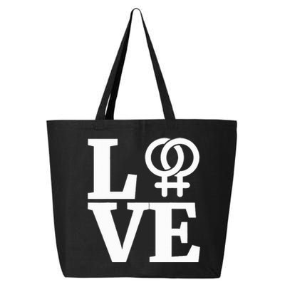 Lesbian Pride Love Gay Lesbian Symbol 25L Jumbo Tote