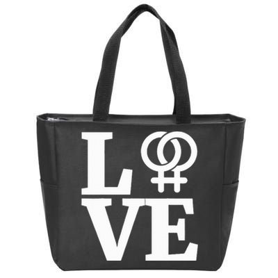 Lesbian Pride Love Gay Lesbian Symbol Zip Tote Bag