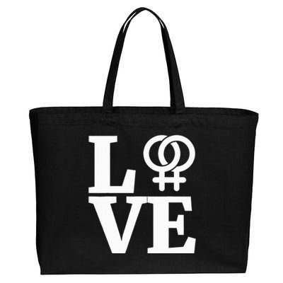 Lesbian Pride Love Gay Lesbian Symbol Cotton Canvas Jumbo Tote