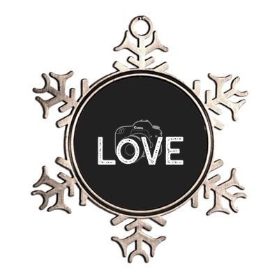 Love Photography Metallic Star Ornament