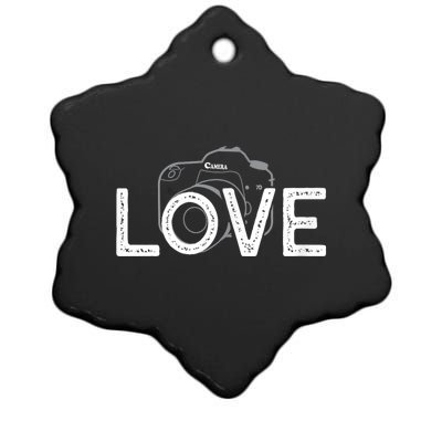 Love Photography Ceramic Star Ornament