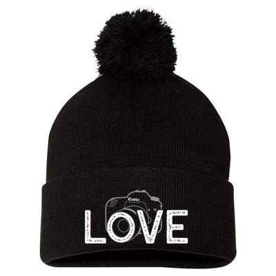 Love Photography Pom Pom 12in Knit Beanie