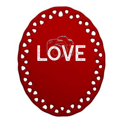 Love Photography Ceramic Oval Ornament