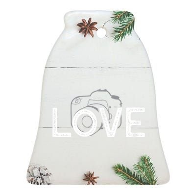 Love Photography Ceramic Bell Ornament