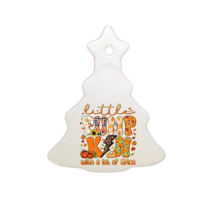 Little Pumpkin Lot Of Spice Funny Halloween Ceramic Tree Ornament