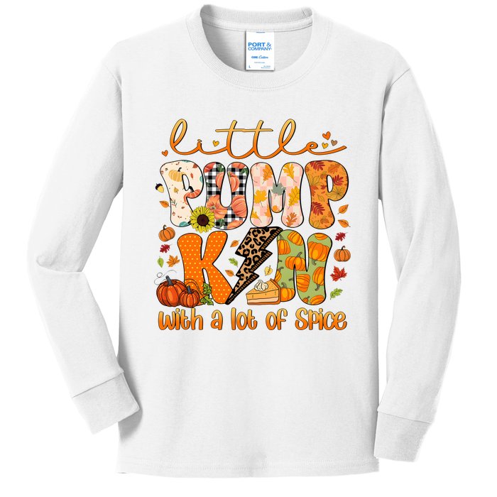 Little Pumpkin Lot Of Spice Funny Halloween Kids Long Sleeve Shirt