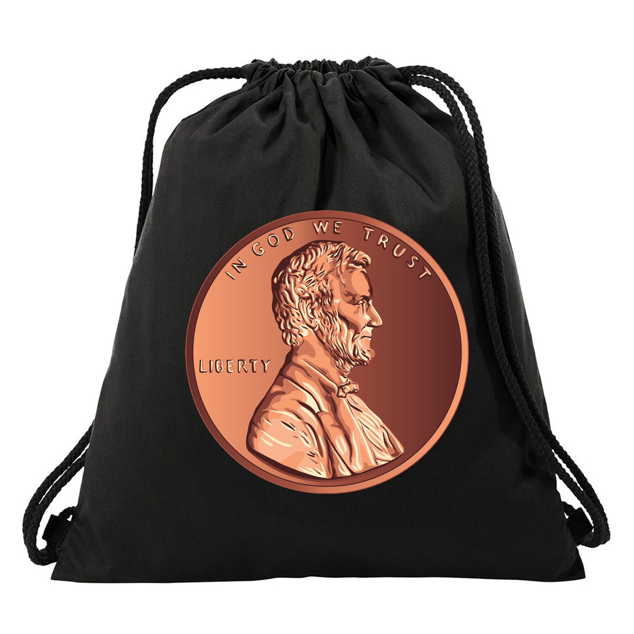 Lincoln Penny Drawstring Bag