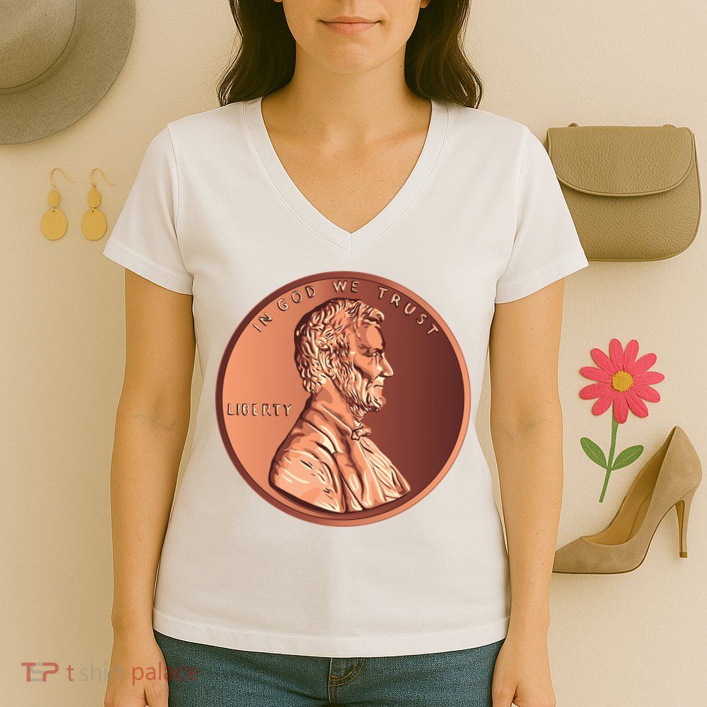 Lincoln Penny Women's V-Neck T-Shirt