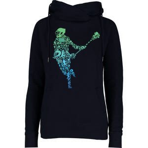 Lacrosse Player Womens Funnel Neck Pullover Hood