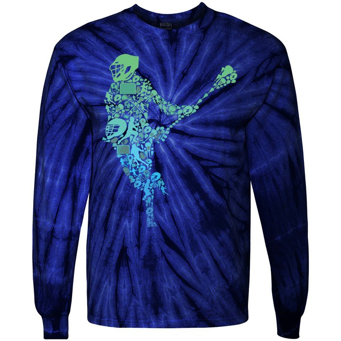 Lacrosse Player Tie-Dye Long Sleeve Shirt