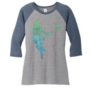 Lacrosse Player Women's Tri-Blend 3/4-Sleeve Raglan Shirt