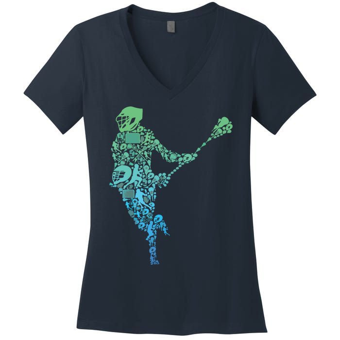 Lacrosse Player Women's V-Neck T-Shirt