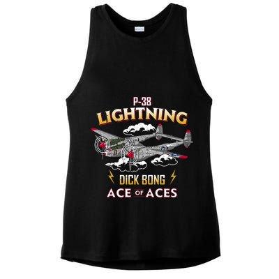 Lockheed P38 Lightning Ladies PosiCharge Tri-Blend Wicking Tank