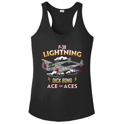 Lockheed P38 Lightning Ladies PosiCharge Competitor Racerback Tank