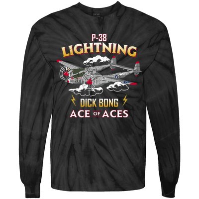 Lockheed P38 Lightning Tie-Dye Long Sleeve Shirt