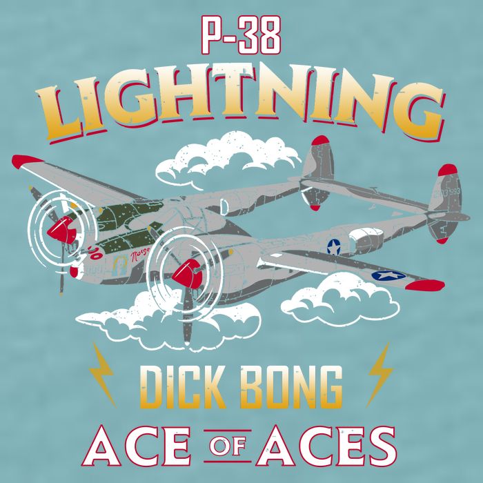 Lockheed P38 Lightning Sueded Cloud Jersey T-Shirt
