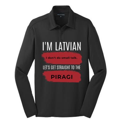 Latvian Pride Latvia Souvenir Piragi Latvian Favorite Food Silk Touch Performance Long Sleeve Polo