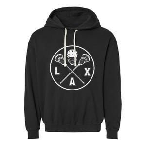 LAX Player Lacrosse Lacrosse Logo Lacrosse Lovers Garment-Dyed Fleece Hoodie