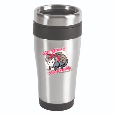 Leopard Possum Lil Classy Lil Trashy Possum Sarcastic 16oz Travel Tumbler