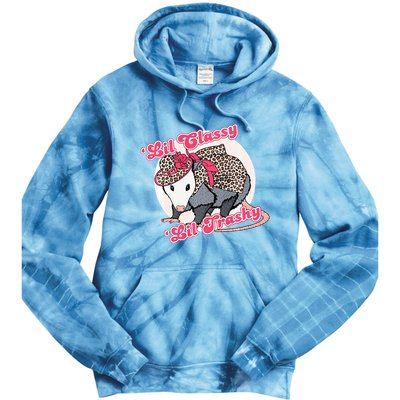 Leopard Possum Lil Classy Lil Trashy Possum Sarcastic Tie Dye Hoodie
