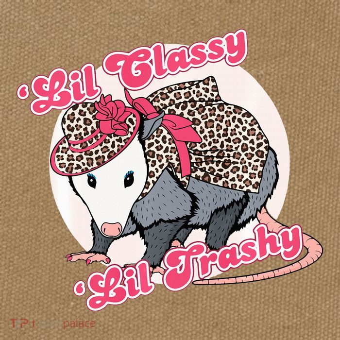 Leopard Possum Lil Classy Lil Trashy Possum Sarcastic Cotton Canvas Backpack