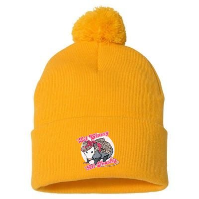 Leopard Possum Lil Classy Lil Trashy Possum Sarcastic Pom Pom 12in Knit Beanie