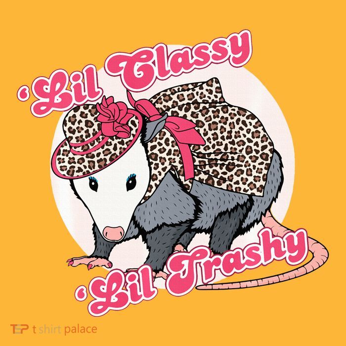 Leopard Possum Lil Classy Lil Trashy Possum Sarcastic Pom Pom 12in Knit Beanie