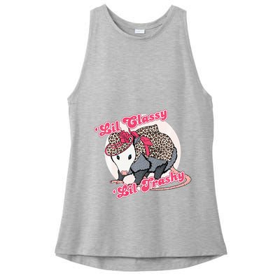 Leopard Possum Lil Classy Lil Trashy Possum Sarcastic Ladies PosiCharge Tri-Blend Wicking Tank