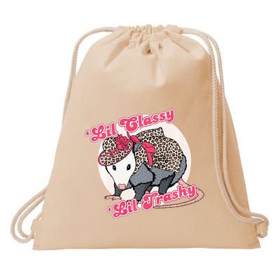 Leopard Possum Lil Classy Lil Trashy Possum Sarcastic Drawstring Bag
