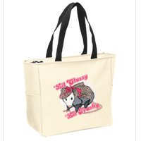 Leopard Possum Lil Classy Lil Trashy Possum Sarcastic Zip Tote Bag