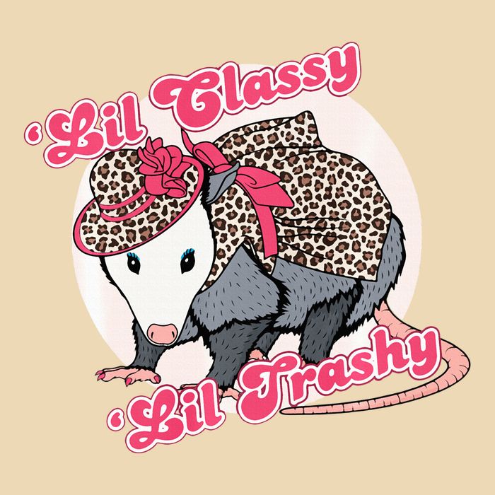 Leopard Possum Lil Classy Lil Trashy Possum Sarcastic Zip Tote Bag