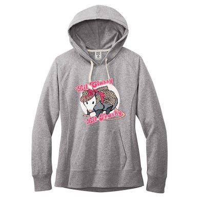 Leopard Possum Lil Classy Lil Trashy Possum Sarcastic Women's Fleece Hoodie