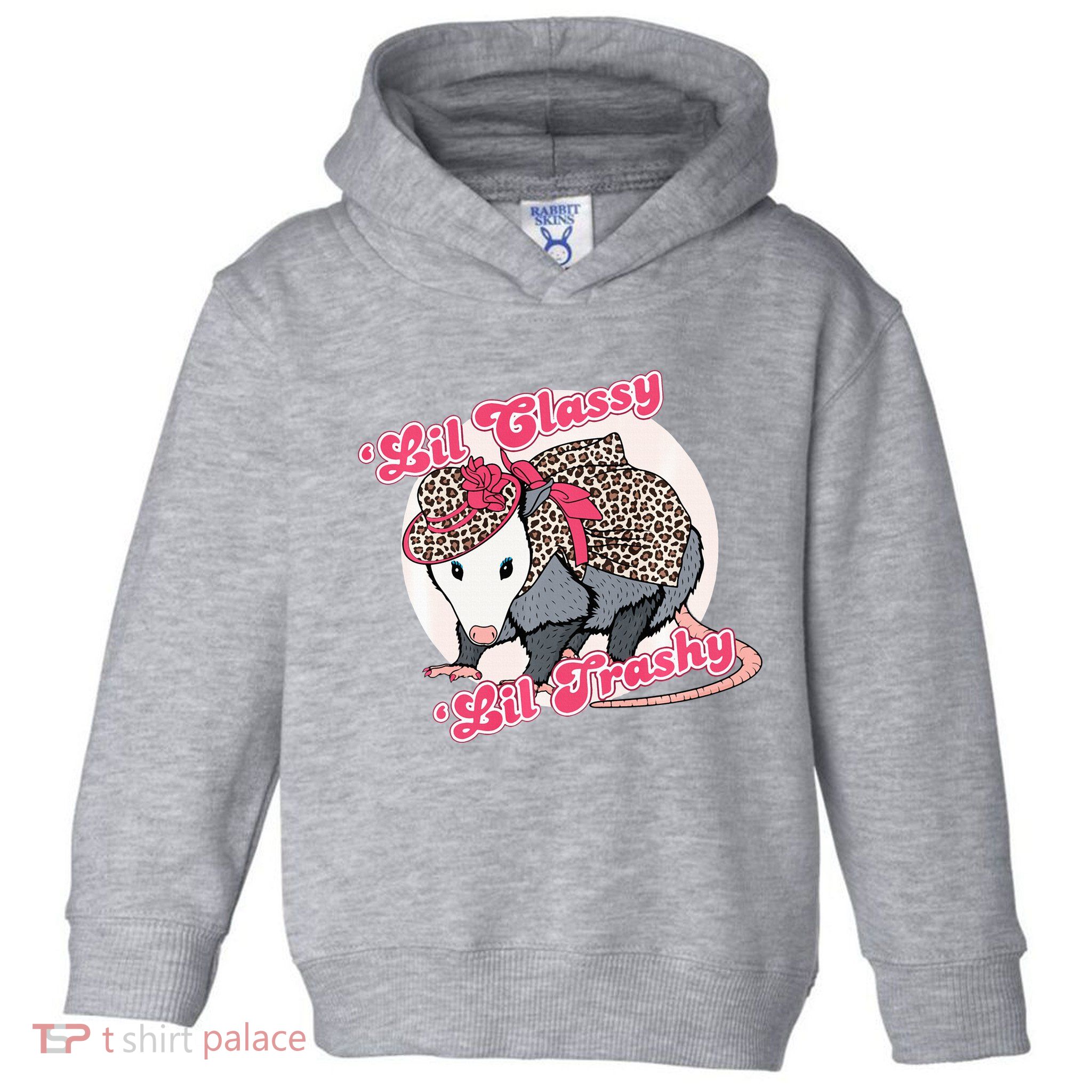 Leopard Possum Lil Classy Lil Trashy Possum Sarcastic Toddler Hoodie