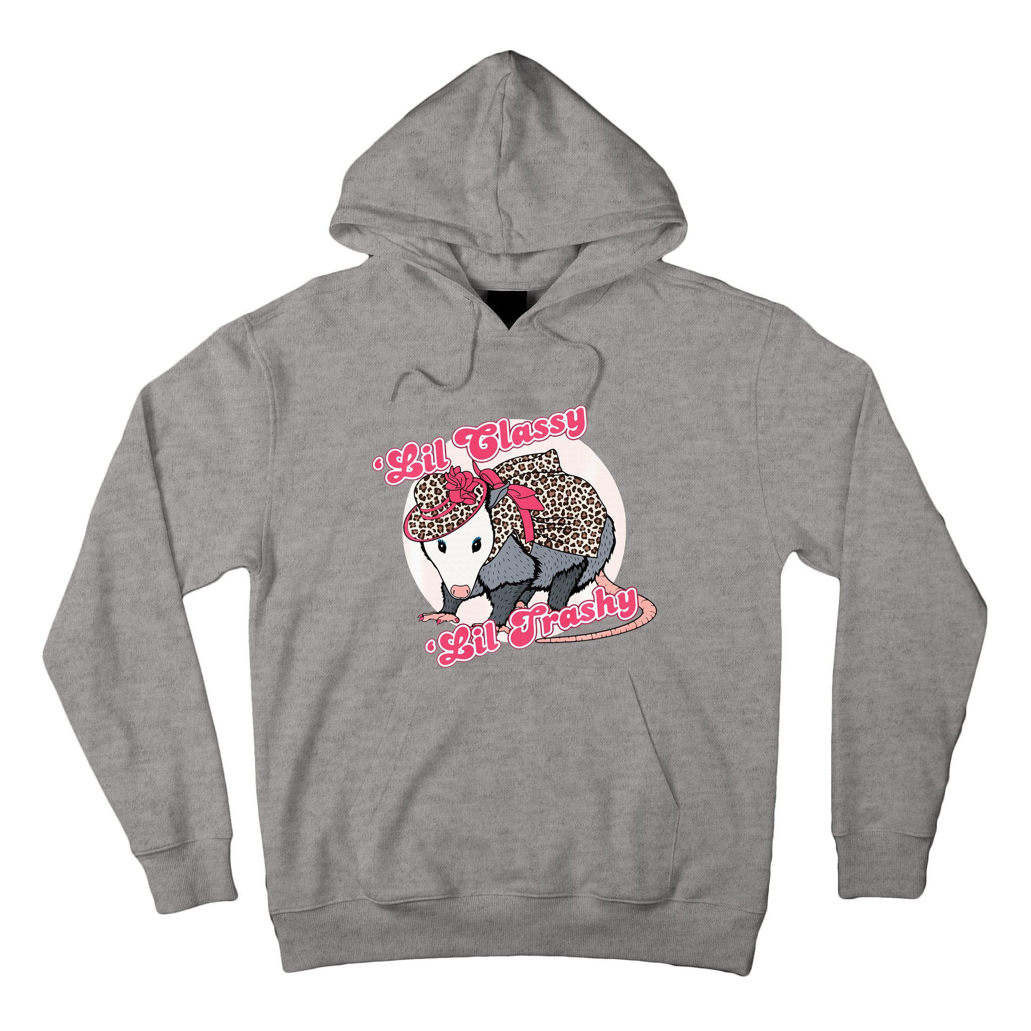 Leopard Possum Lil Classy Lil Trashy Possum Sarcastic Tall Hoodie