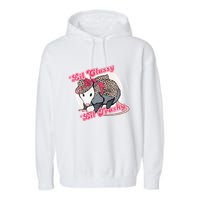 Leopard Possum Lil Classy Lil Trashy Possum Sarcastic Garment-Dyed Fleece Hoodie